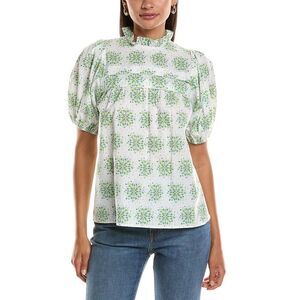 Luxe Always Womens  Puff Sleeve Top, Green